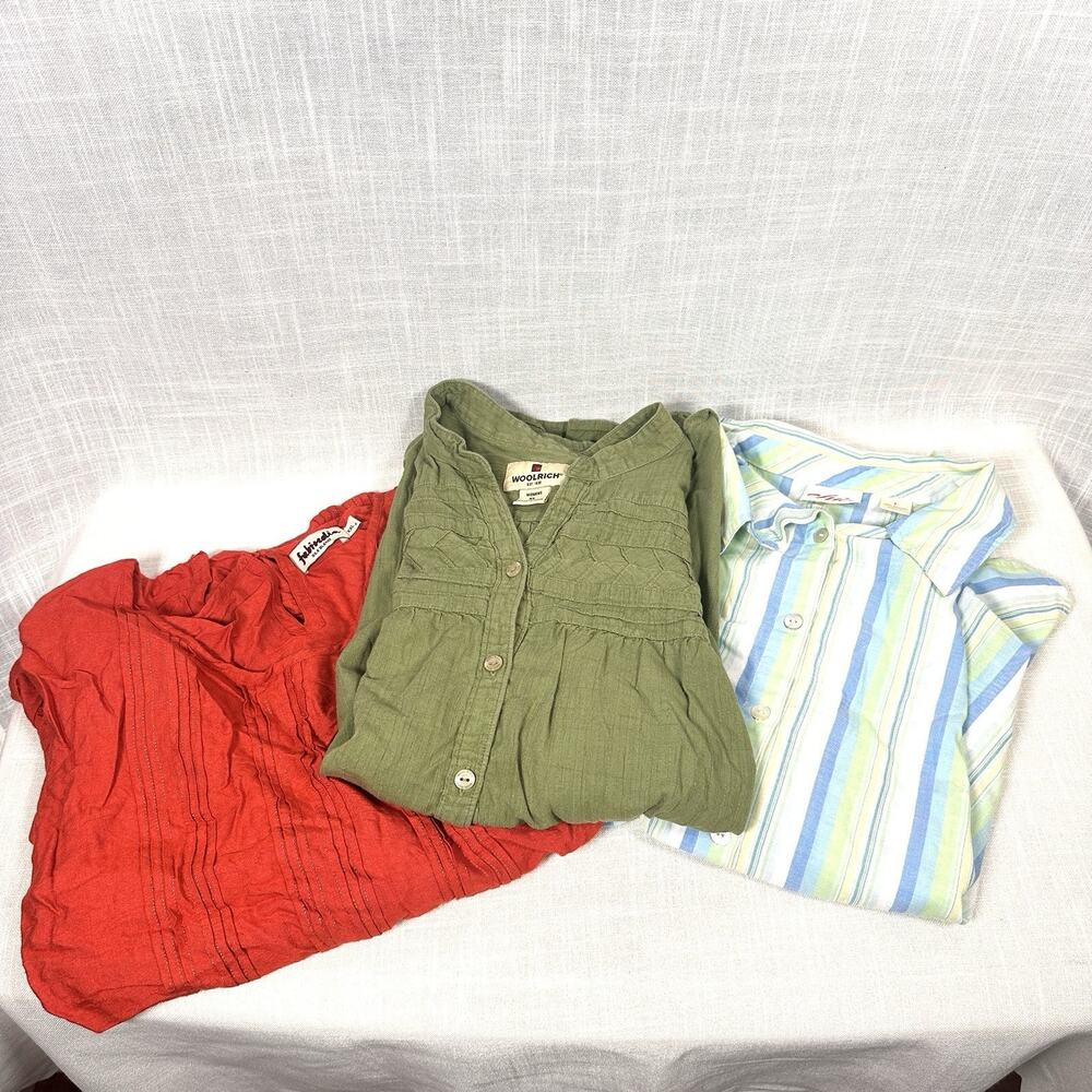 Lot Of 3 Women’s Shirt Lot Larger Sizes L-XXL Long Sleeve Colorful Woolrich